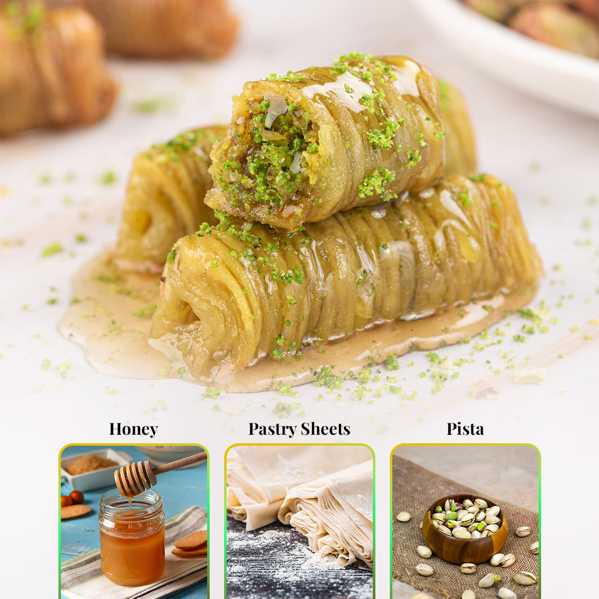Pistachio Finger Fold Baklava